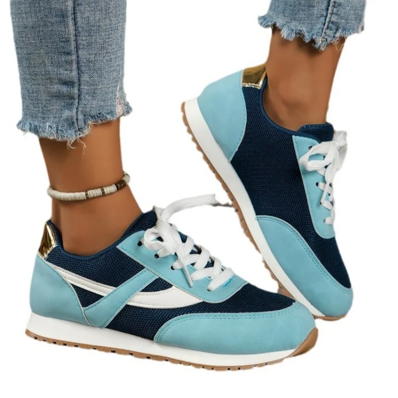 Mesh Platform 2024 Wedge Sneakers for Women - Breathable Lace-Up Running Shoes 4 LaceUp