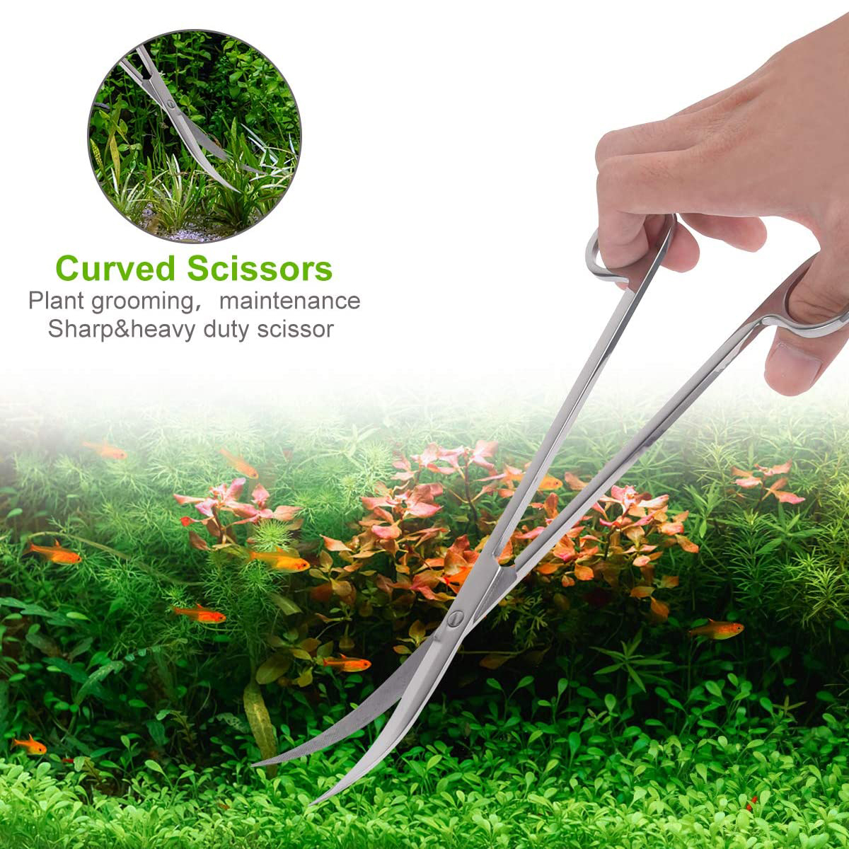 Aquarium Tank Aquascaping Tools Aquarium Scissor Tweezers Tool Stainless Steel Aquatic Plants Set for Aquarium Maintenance