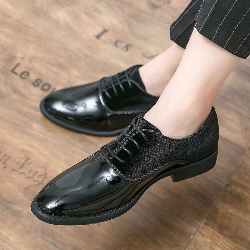Men's Designer Bright Leather Derby Brand Casual Suit Italian Office Loafers Formal Business Footwear Dress Shoes for Men Flats d0f8
