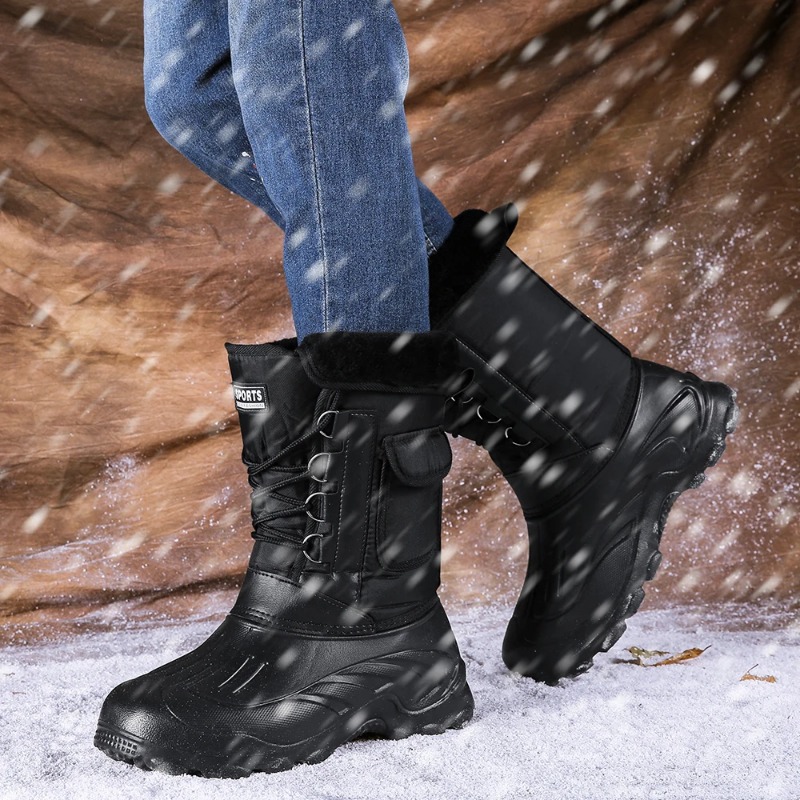 Winter Men's Outdoor Boots Warm Waterproof Snow Boots for Men Fishing Boots Men's Non-slip Hiking Boots Male Sneakers Work Boots