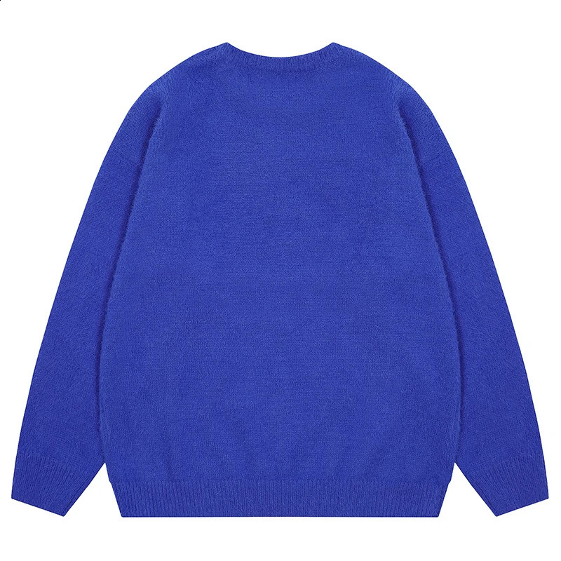 Autumn mens knitted jumper sweater hip-hop letter patch Knitwear street clothing Harajuku casual fashion zipper knitted clothing 240829