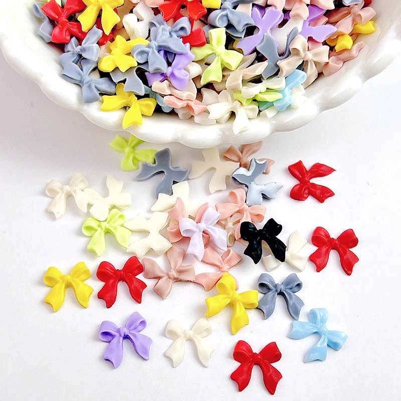 100 pieces of 3D ribbon bow nails artistic charm nail decoration design process Deocr parts materials tools bow knot accessories W240829