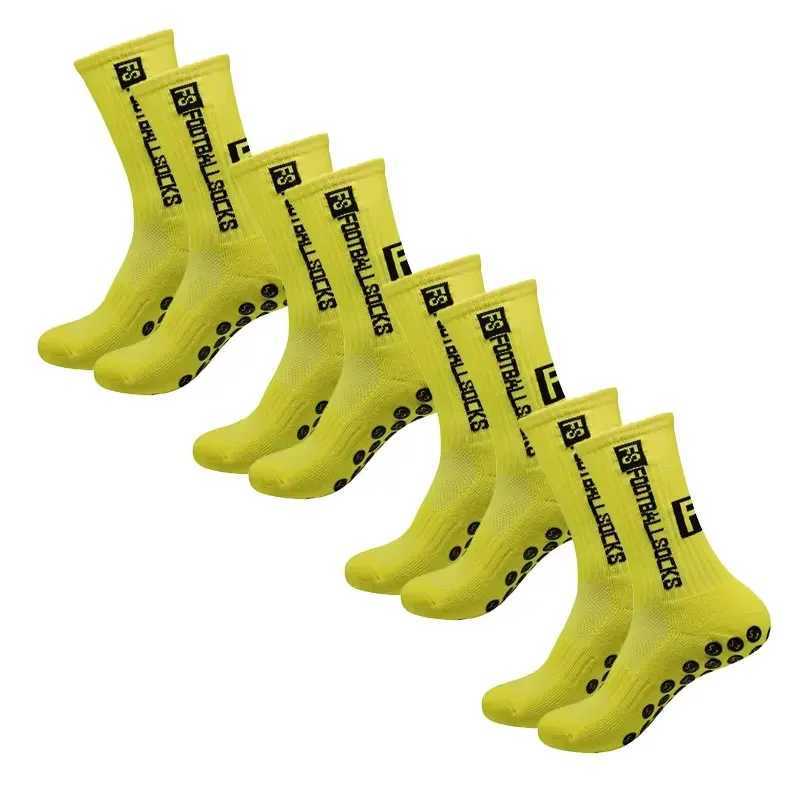 Men's Socks 4 Pairs Soccer Socks Sports Grip Socks Anti-Slip Basketball Socks Spot Rubber Anti-Slip Cotton Soccer Socks Y240830