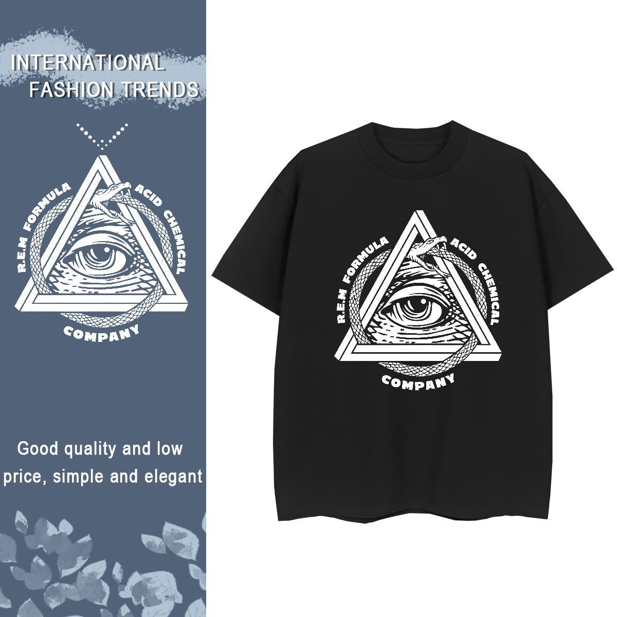 Popular T Shirts Men 230g Cotton eye of the devil Beach Anime O-Neck Short Sleeve Tshirts Designer Clothings