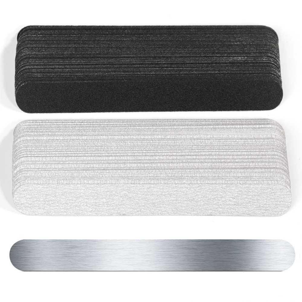 10 reusable nail art file pads 100/180/240 replace sandpaper with durable metal handles gray/black handmade nail tools W240829