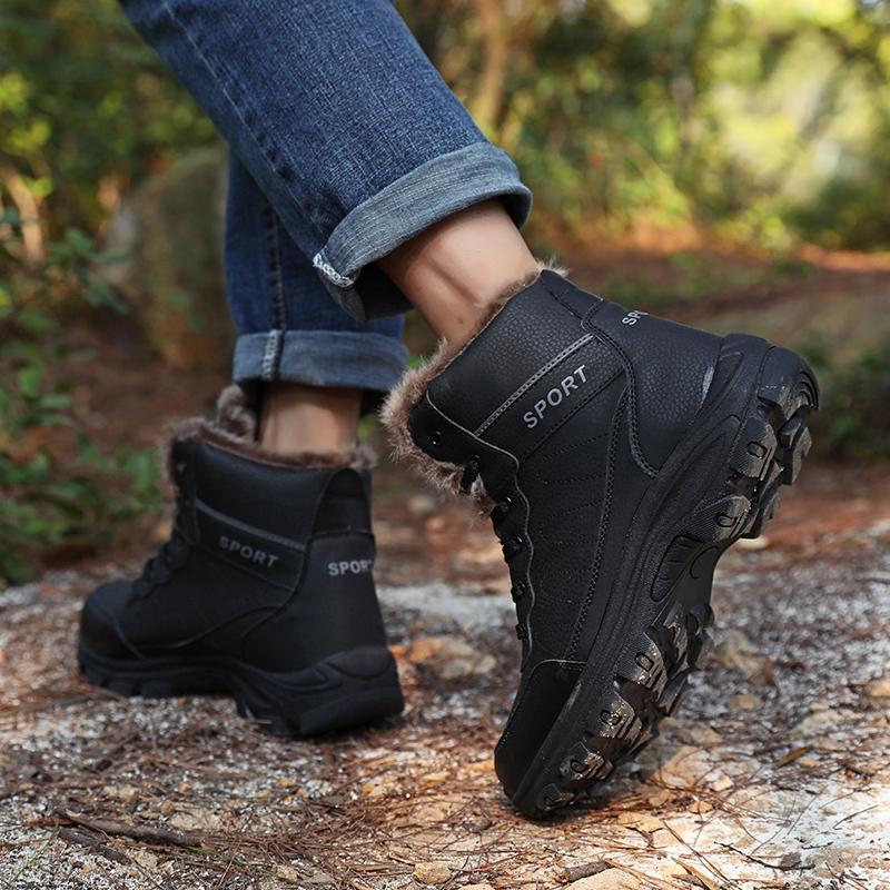 Men Snow Boots Waterproof Sneakers Super Warm Men's Boots Outdoor Anti-slip Male Hiking Boots Work Shoes Size 45 Mens Shoes