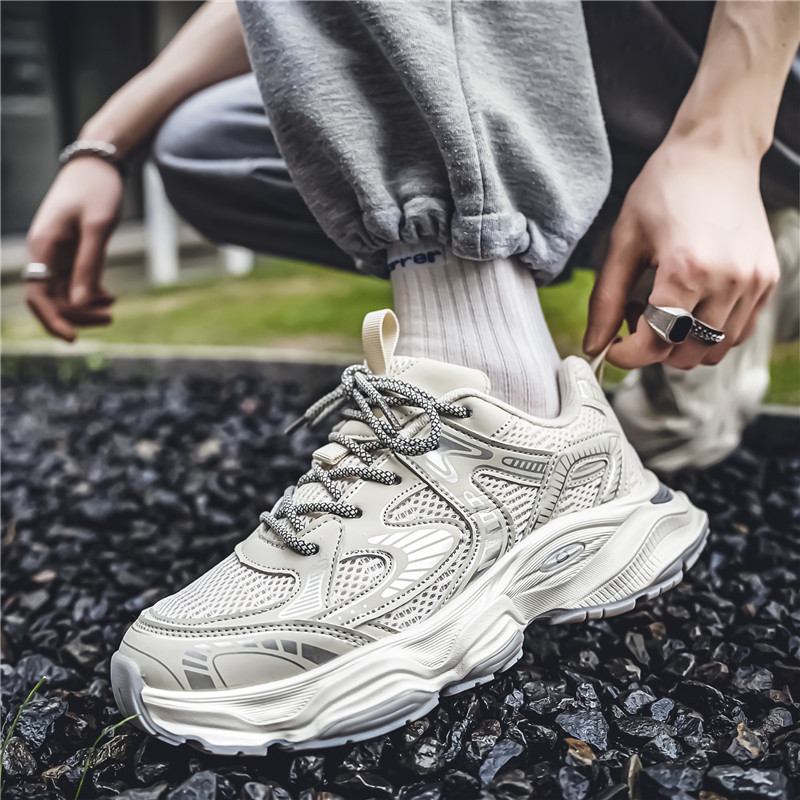Men's thick soled mesh breathable versatile casual sports shoes