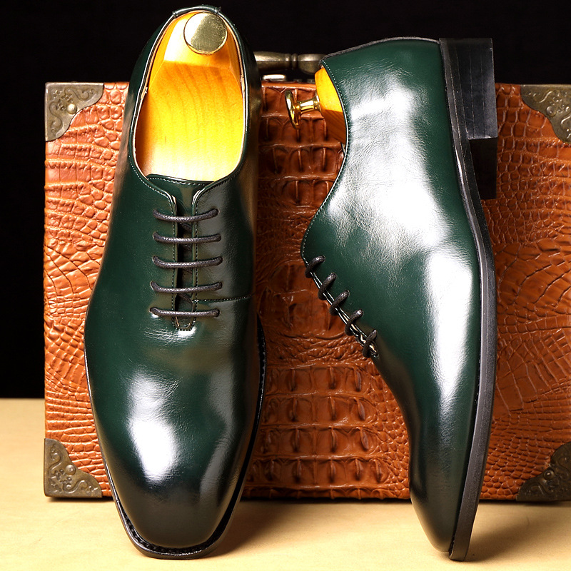 Men's Business Dress Shoes Office Leather Shoes Mens Lace-up Casual Wedding Party Shoes Fashion Men Flats Plus Size