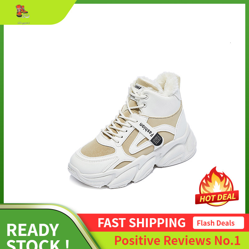 Ddmysports Plush Dad For Women Winter New Korean Edition Warm Igh Top Sports Student Cotton Instagram Shoes A OUTDOOR