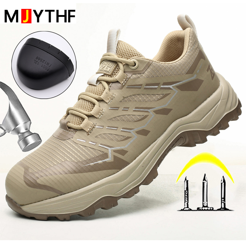 Sneakers Lightweight Fashion Safety Steel Toe Work Boots Indestructible Puncture-Proof Men Protective Shoes 62a5