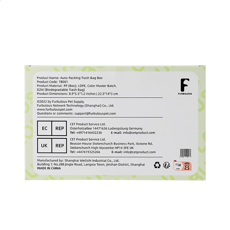 Furbulous Auto-Packing Trash Bag Box 2 Pieces Only Suitable for FURBULOUS LITTER BOX 240830