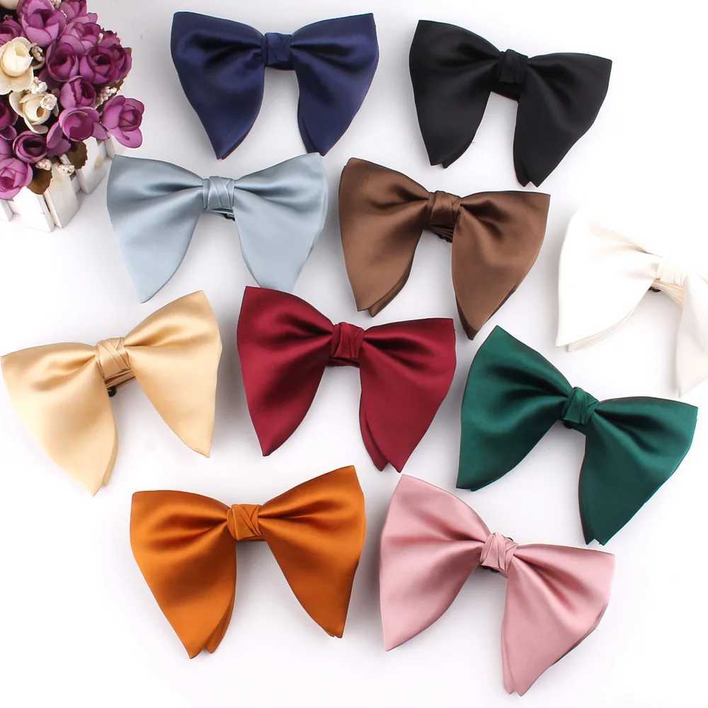 Wedding Bowtie For Groom Oversize Bow tie For Men Women Big Bow knot Adult Solid Bow Ties Cravats Groomsmen Rust Brown Bowties Y240830