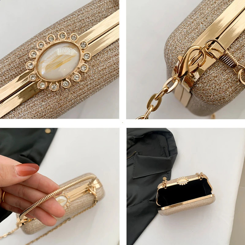 n Womens Evening Bag Party Banquet Flash Wedding Clutch Handbag Shoulder Chain Bolsas 250213
