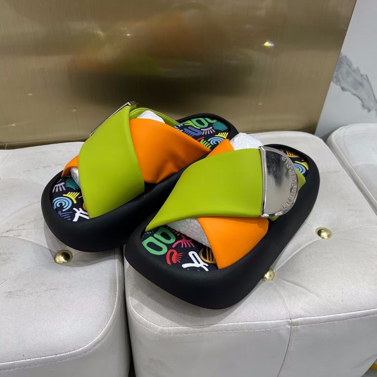 2023 Korea Style Fashion Beach Slippers Cross-strap Female Rome Sandal Platform Buckle Summer Shoes Woman Sandalias Footwear