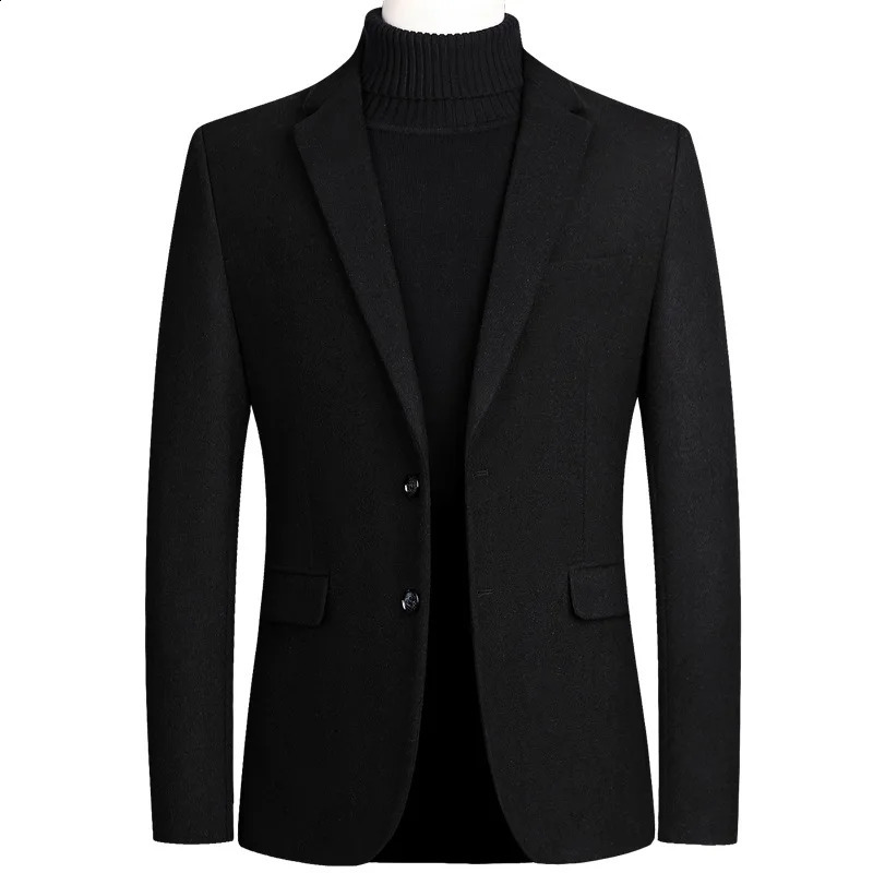 Mens wool jacket outerwear notch collar set slim fit mens casual business wool spring/summer mens jacket 240829