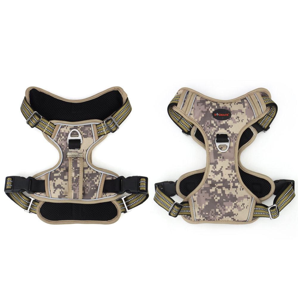 Tactical Dog Harness for Large Dogs Adjustable Pet Harness Reflective Working Training Easy Control Pet Harnesses Woodland Camo