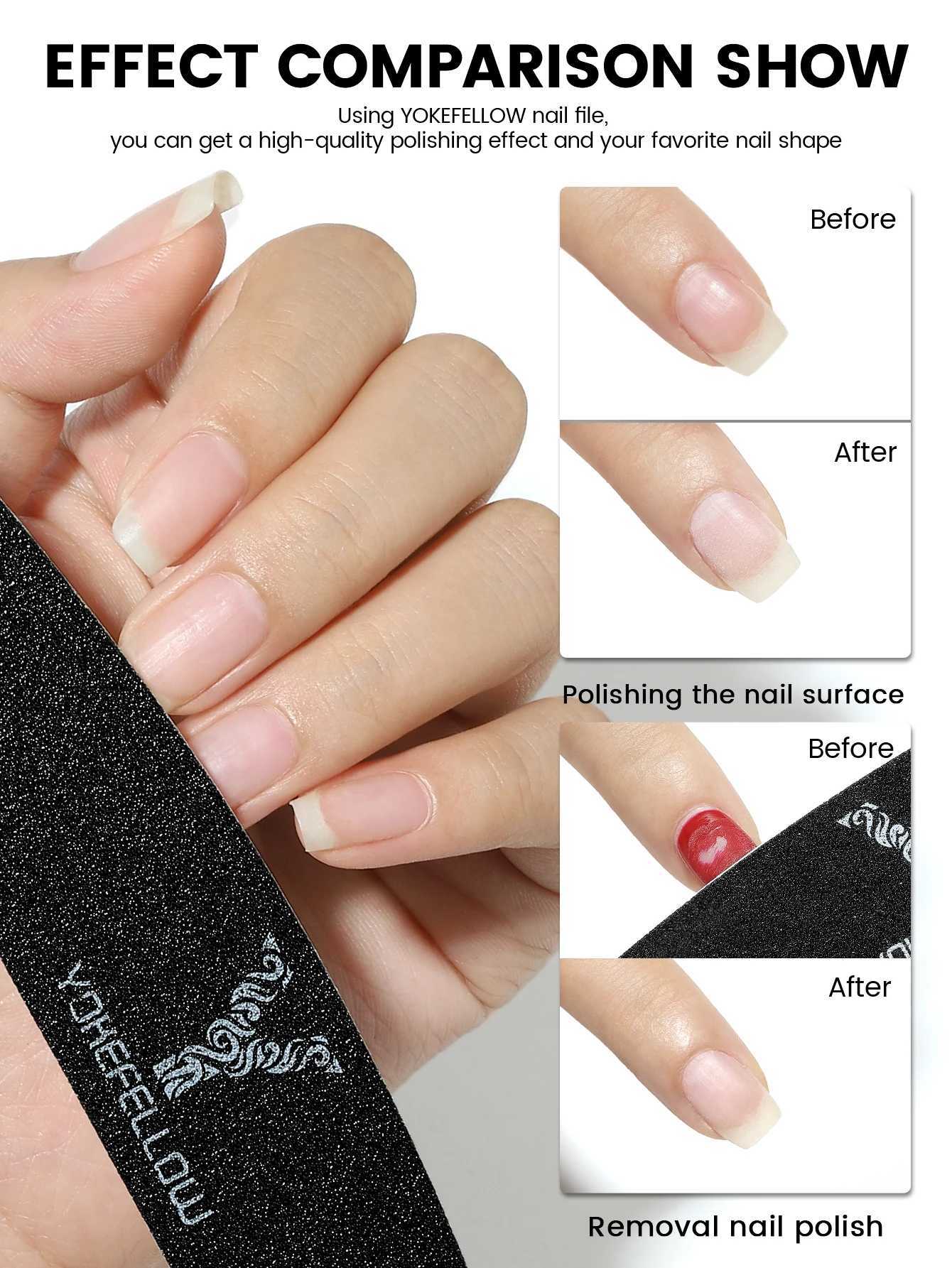 Half moon nail file 100/180EVA sandpaper nail file 10Pcs sanding polishing nail tool file W240829