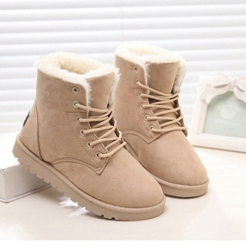 Winter Korean version warm lace up Martin cotton shoes and boots
