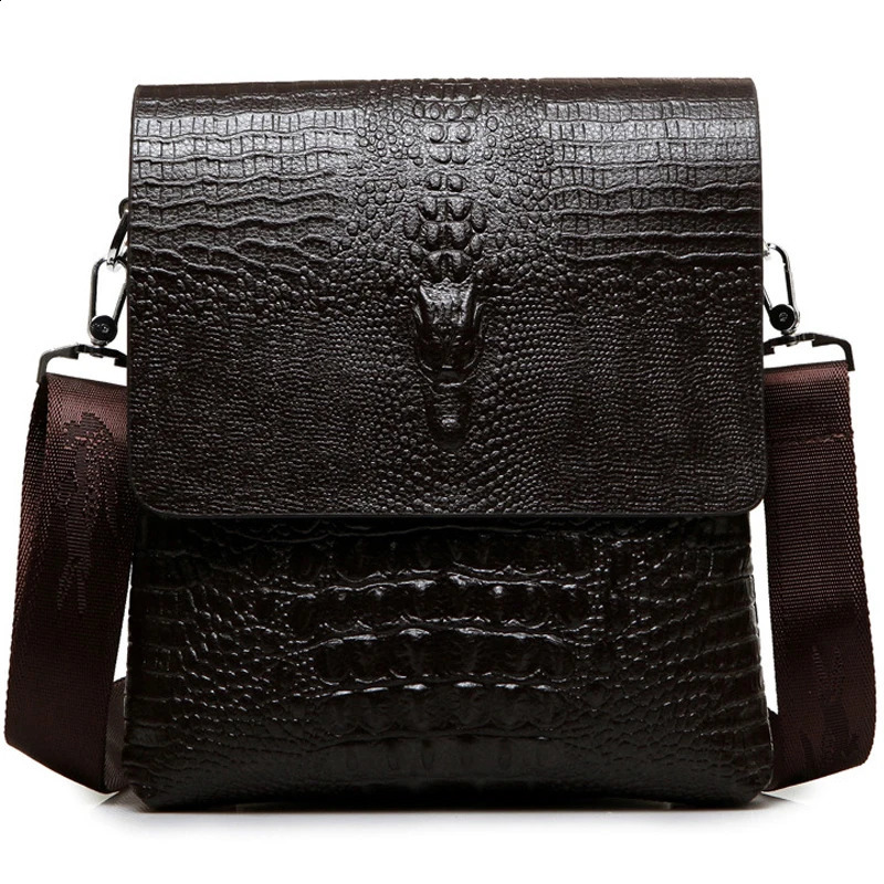 Alligator Men Shoulder Bag Leather Business Grain Crossbody Bag For Men Messenger Bag Male Casual Satchel 240829CJ