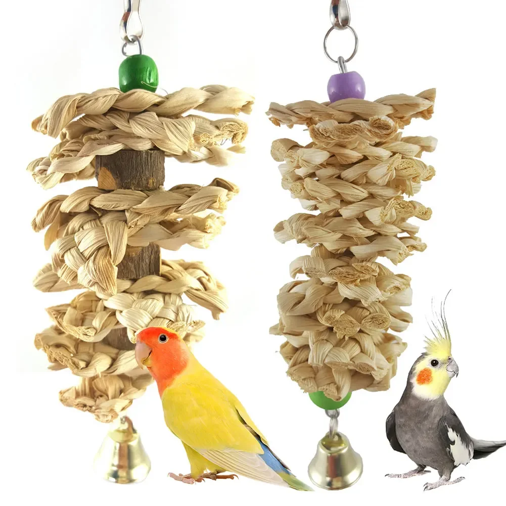Pet Birds Chewing Bite Toy Cotton Rope Parrot Toy Bird Tearing Toys Cockatiels Climb Training Hanging Swings Birds Cage Supplies