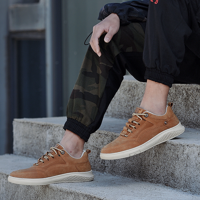Men Shoes Leather Casual Suede Shoes Men Non-Slip Rubber Luxury Flats Mens Sneakers Male Leisure Walk Shoes Man Fashion Footwear