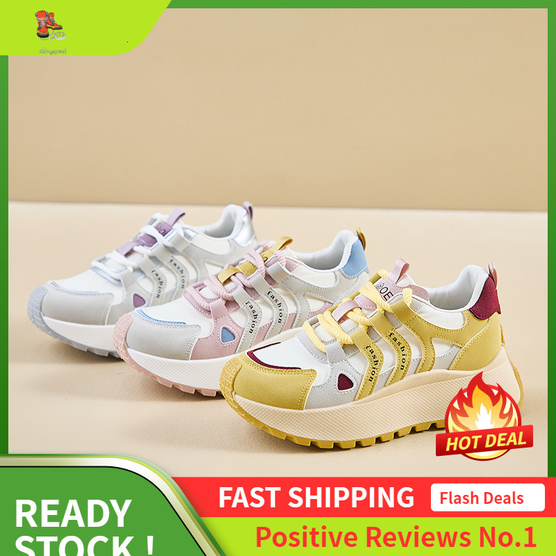 Ddmysports Ins Korean Version New Dad Shoes For Women Autumn Student Running Sports Thick Sole Height Increasing Leisure Street Photo BN OUTDOOR