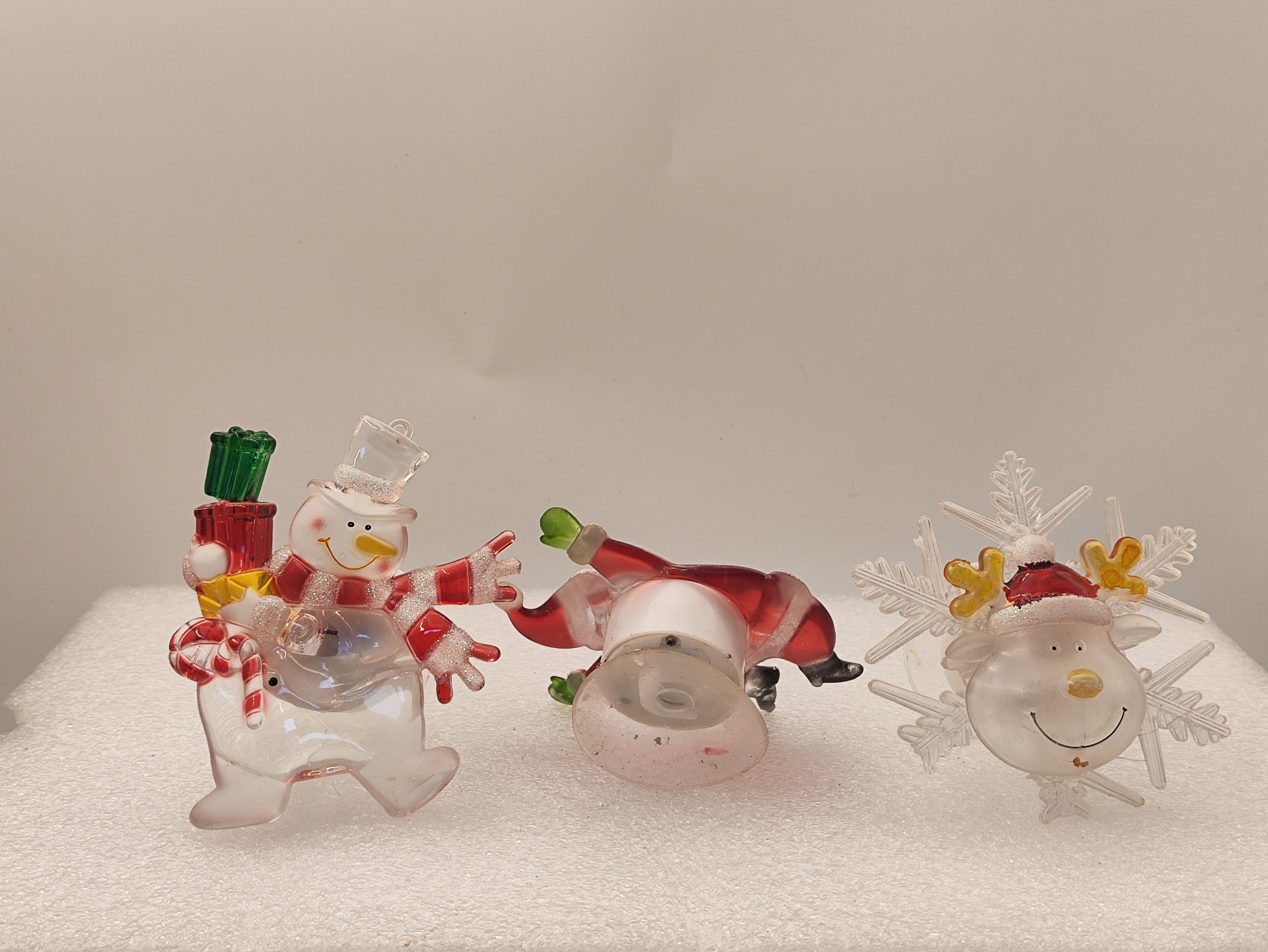 Christmas gift Suction cups Snowflake three-piece set Christmas gift kids LED lights bathroom trinkets
