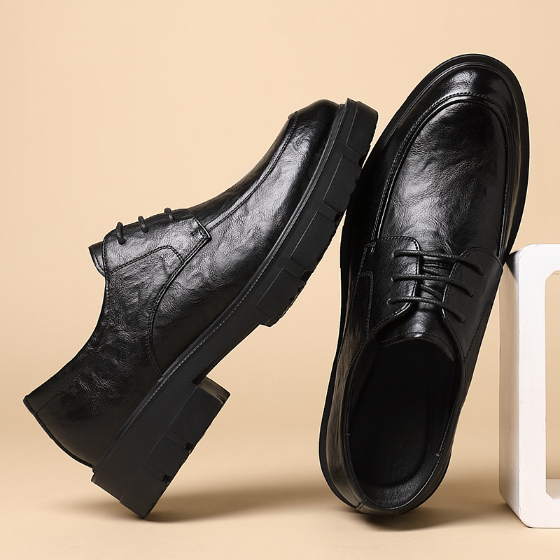 Men Dress Elevator Platform Breathable Lift Casual Business Genuine Leather Heightening Shoes 5/8/10CM Taller Male