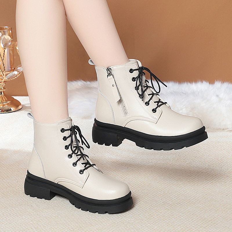 AIYUQI Women Winter Boots 2024 New Genuine Leather Women Snow Boots Wool Warm Non Slip Large Size Women Ankle Boots