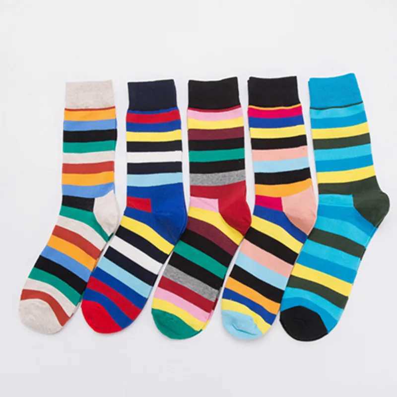 Men's Socks 5 pairs of socks autumn and winter new mens long tube cotton socks ball series casual jacquard socks factory wholesale Y240830ZACJ