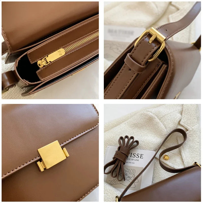 Mini Brown Handbag Underarm Shoulder Cross Bag Womens Handbag Fashion Small Square Bag 240830