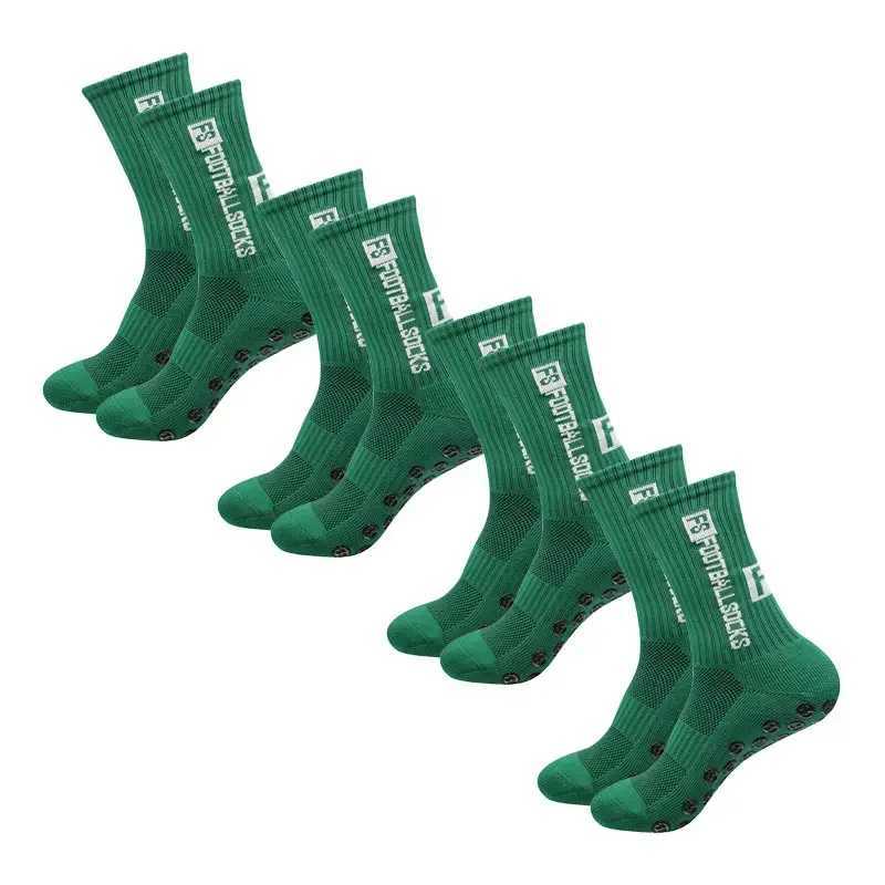 Men's Socks 4 Pairs Soccer Socks Sports Grip Socks Anti-Slip Basketball Socks Spot Rubber Anti-Slip Cotton Soccer Socks Y240830