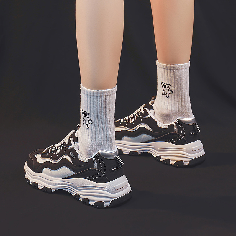 Women's versatile thick sole height increasing sports and leisure running shoes