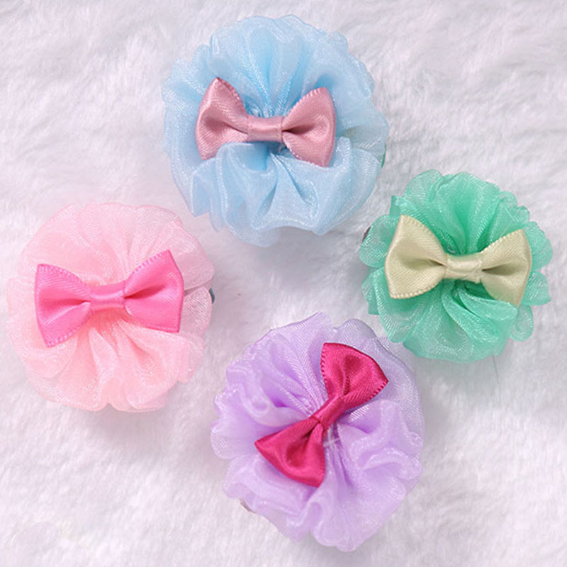 Pet Hairpin Cute Solid Color Flower Shaped Puppy Hair Clip Kitten Hair Grooming Decoration Chihuahua Dog Accessories