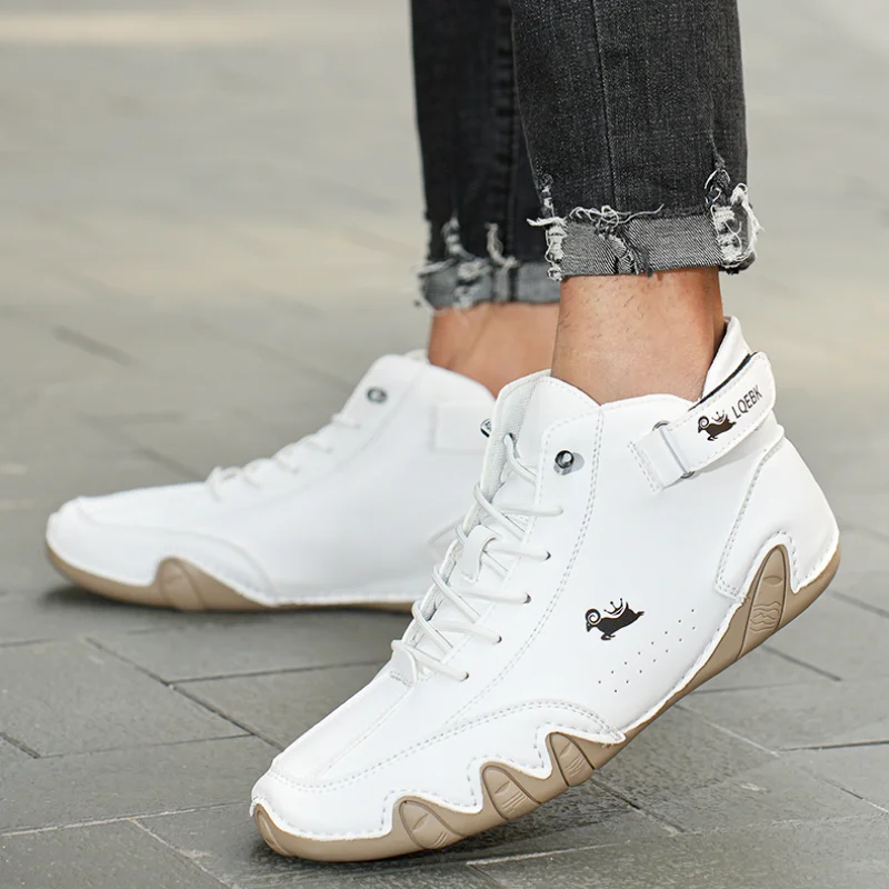 Casual Sneakers Shoes for Men Luxury Designer Shoes Round Head Leather Ankle Boots 2023 New Fashion Comfort Loafers Men Shoes
