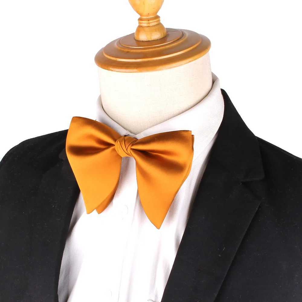 Wedding Bowtie For Groom Oversize Bow tie For Men Women Big Bow knot Adult Solid Bow Ties Cravats Groomsmen Rust Brown Bowties Y240830
