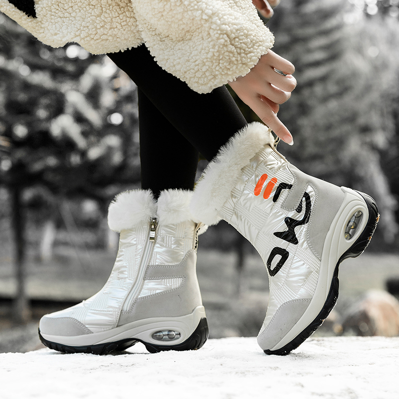 Shoes Winter Thigh High Leather 2021 Fashion Women Booties Mid-Calf Platform Comfortable Ladies Boots Keep Warm 7056