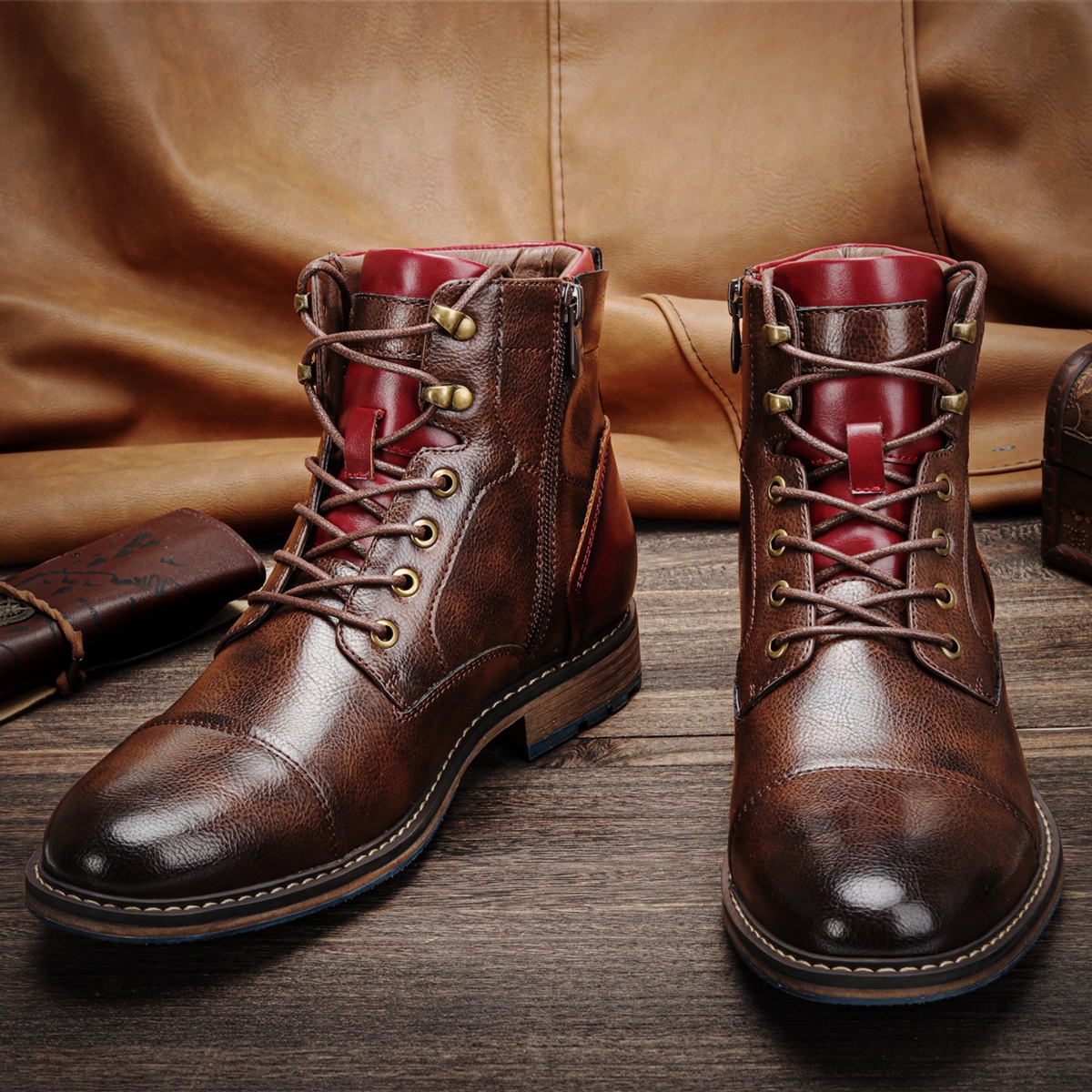 Size 7-13 Boots Men Brand 2024 Fashion Comfortable Boots Leather #AL603C4