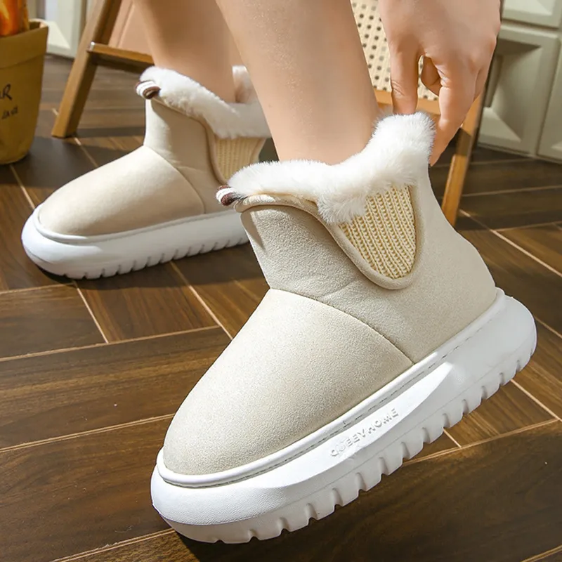 Chunky Platform Fur Snow Women 2023 Light Non Slip Thicken Plush Winter Shoe Woman Comfort Soft Keep Warm Ankle Boots