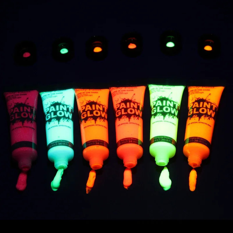 5 pieces of body art painting neon fluorescent party Halloween role-playing makeup childrens painting UV glow painting 240829