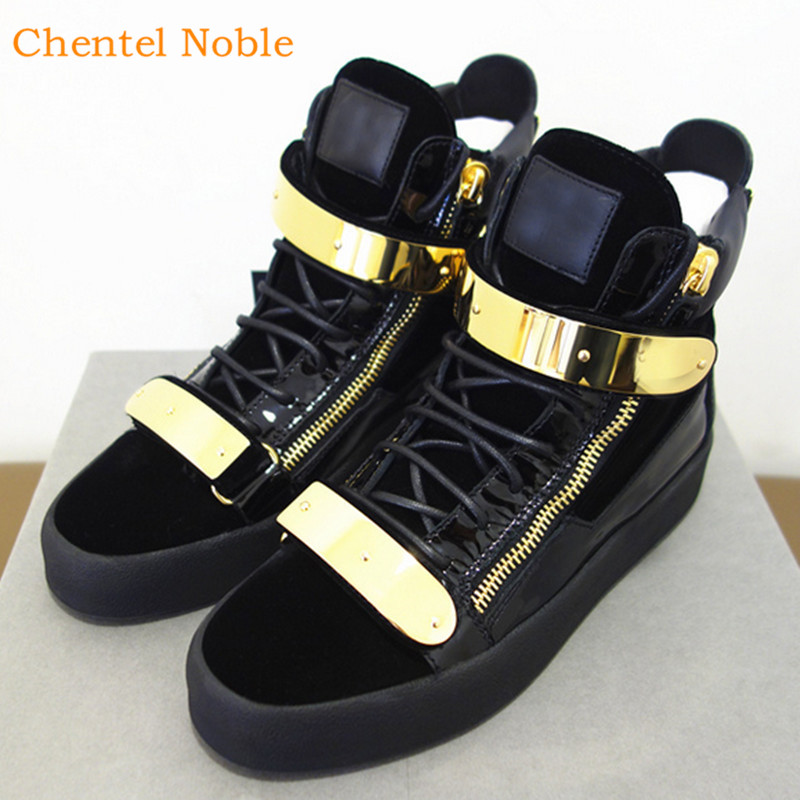 Brand Male Comfortable flock Leather Metal Men Casual Shoes Party Dress Shoes Men Flats Lace-Up Sneakers Black Color Big Size