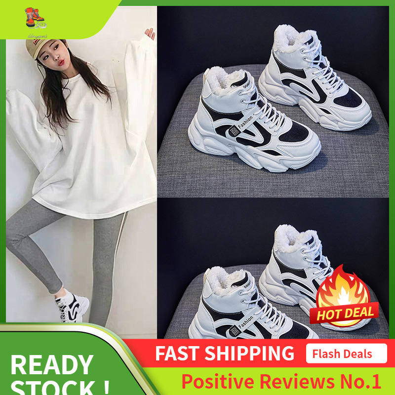 Ddmysports Plush Dad For Women Winter New Korean Edition Warm Igh Top Sports Student Cotton Instagram Shoes A OUTDOOR