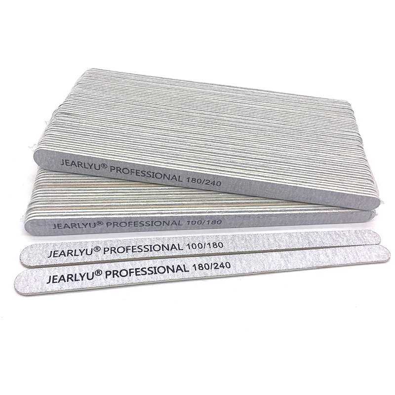 10 pieces/batch of wooden nail files 100/180/240 gray sandpaper buffer block professional foot treatment gel polishing file tool set W240829