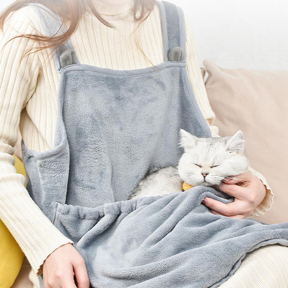 Pet Carrier Apron Cat Carrier Pouch Pet Daily Accessory Retractable Opening Buckle Strong Load Bearing Big Space Escape-proof Pl