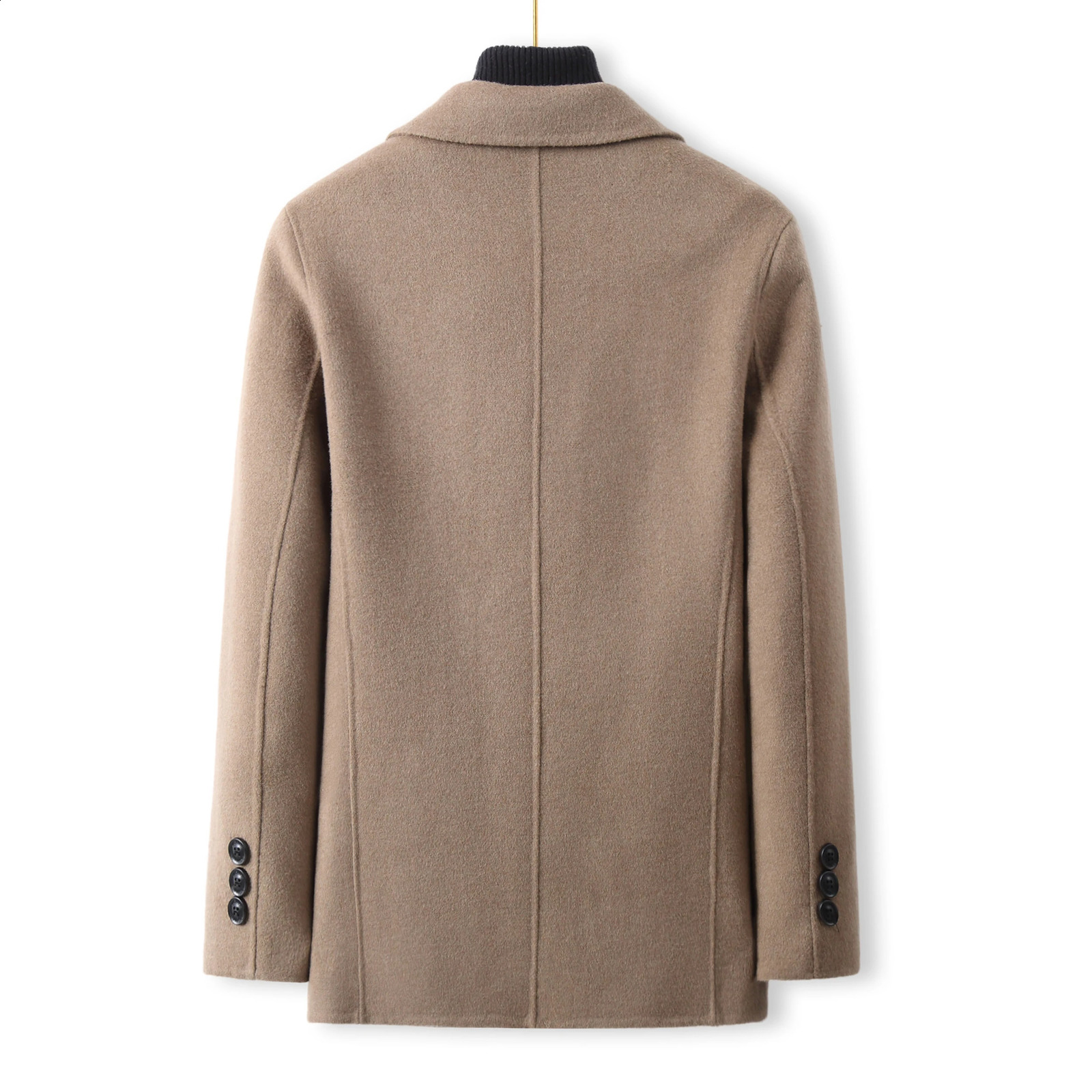 autumn double-sided wool coat jacket hand sewn high-end fabric mens casual wool top 240829
