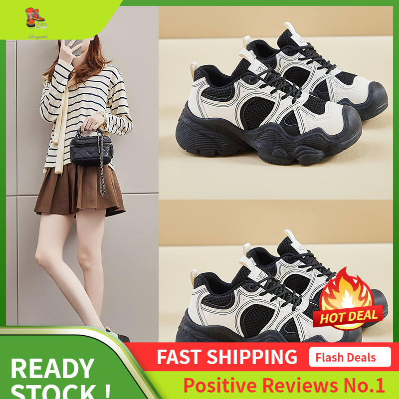 Ddmysports Ins Korean Version New Dad Shoes For Women Autumn Student Running Sports Thick Sole Height Increasing Leisure Street Shot AB OUTDOOR