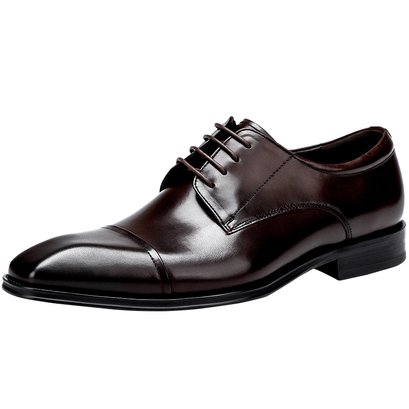 Brand Designer Men Dress Genuine Leather Lace Up Men's Shoe For Suit Black Office Party Formal Man Wedding Shoes 799