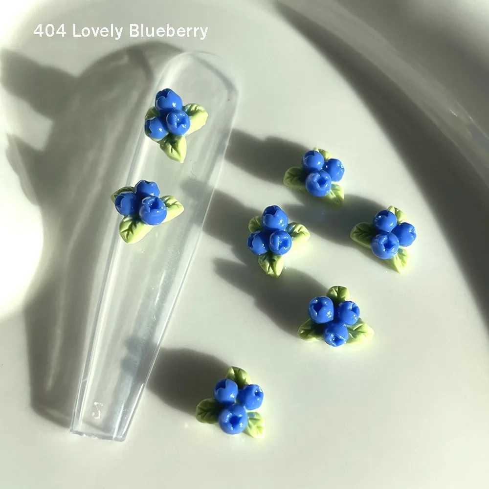 Creative Cute Blueberry Knickknack Kawaii A Cluster Fruit Buds Resin Trinkets Nail gel Polish Adorn Ornaments 404art W240829