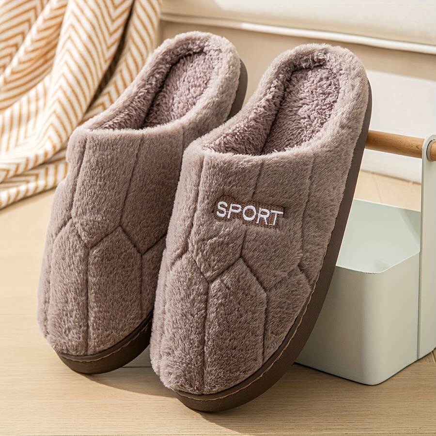 Cozy Plush Slippers - Warm, Comfortable Indoor Shoes for Men & Women, Solid Color, Non-Slip TPR Sole