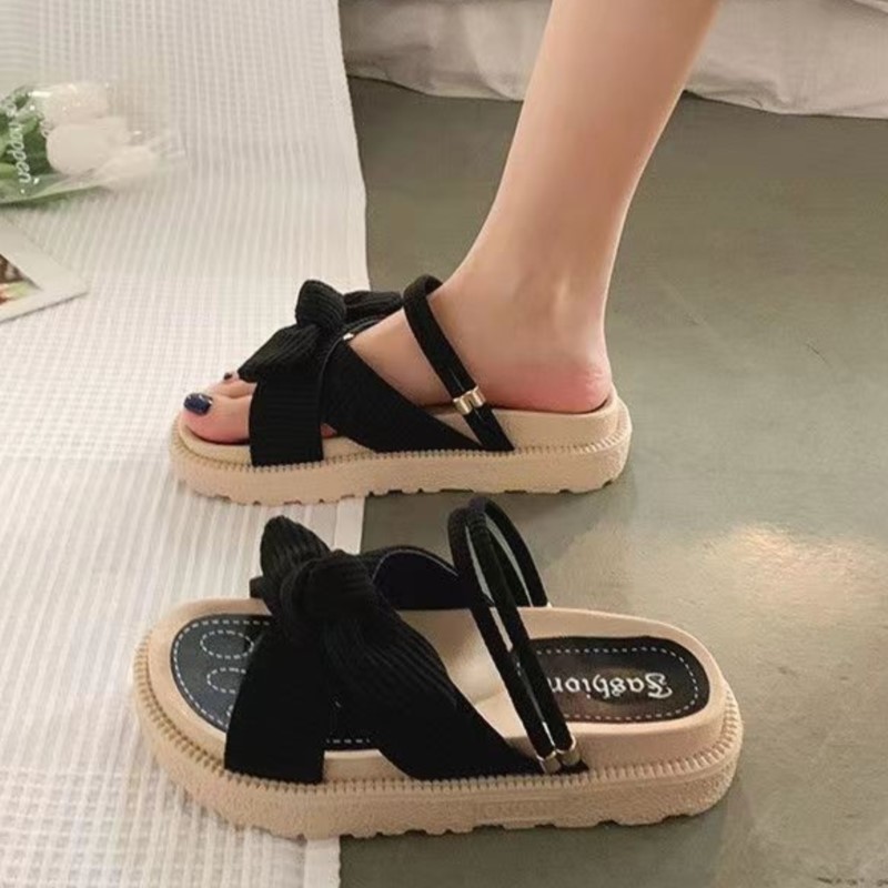 Sandias De Tacon Internet Hot Women Shoes Summer Fairy Style 2024 New Improve Fashion Student Platform Roman Lady Flat Shoe